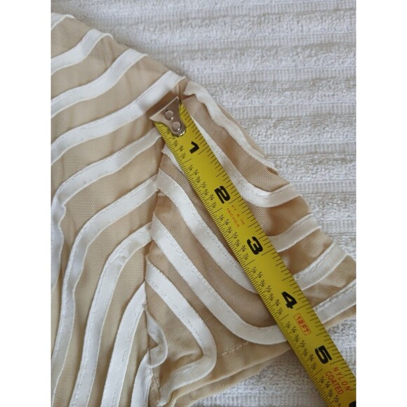 Obstinee By Ika Womens Blouse Tunic Tan Beige Textured Cap Sleeve‎ Size 4 Career - Picture 12 of 14